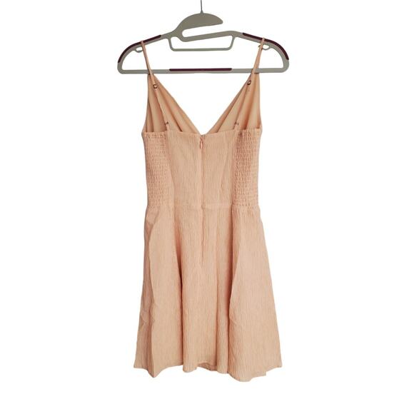 Abercrombie & Fitch Pink Crinkle Texture Twist-Front Mini Dress | Size Small - Picture 2 of 10